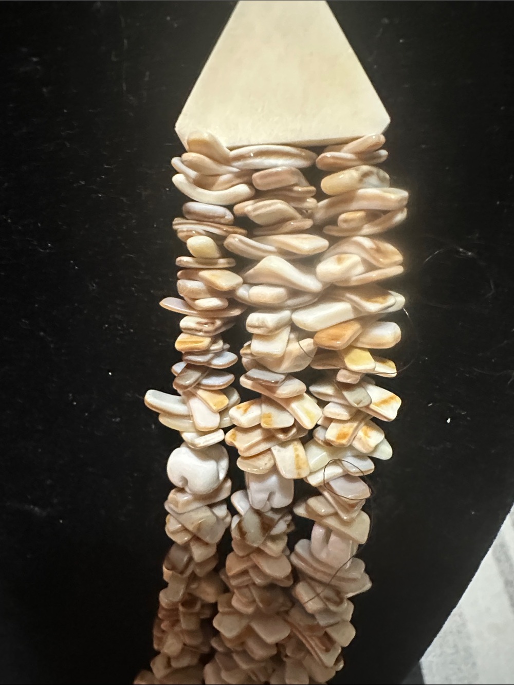 Handcrafted Cream Multi-Strand Shell Necklace - Picture 2 of 5